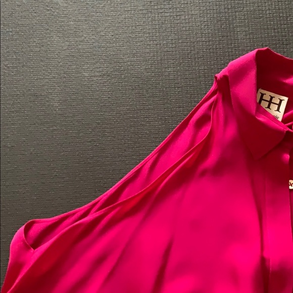 Haute hippie Cold Shoulder Silk Button-Down Shirt - Picture 5 of 7